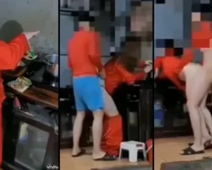 Vợ đang nấu mỳ tôm mà cũng không yên với ông chồng nứng cặc